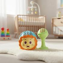 Chocalho Divertido Bolinha Mordedor Brinquedo de Bebe Silicone 2pçs Mordedor Chocalho Bebe Animais Infantil