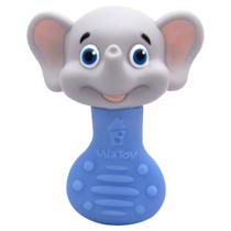 Chocalho e Mordedor Brinquedo Infantil Para Bebê Elefantinho - Elefante Anti Stress Gengiva - Vila Toy