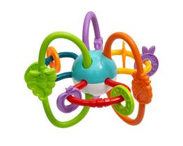 Chocalho E Mordedor Macio e Flexível para Bebê Interativo Sensorial Fruit Ball Buba