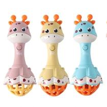 Chocalho E Mordedor Musical Com Luz Girafa Macio Girafinha