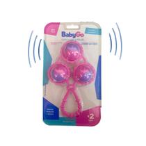 Chocalho Infantil 3 bolas Emite barulho Azul e Rosa - Baby Go