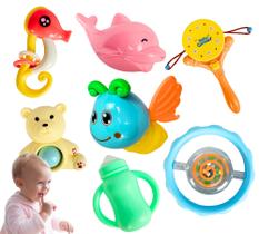 Chocalho Mordedor Bebê Brinquedo Kit 3 Meses Infantil Baby - Toy King