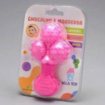 Chocalho Mordedor Bebê Menina - Vila Toy- Rosa Chocalho Mordedor Bebê Menina - Vila Toy- Rosa