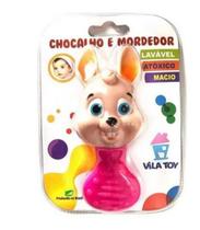 Chocalho Mordedor C/barulho Suave Coelho Menino Menina - Vila Toy
