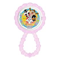 Chocalho Mordedor P/ Bebê Macio Flexível Rosa Looney Tunes BabyGo