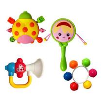 Chocalho para Bebê Brinquedo Infantil Educativo 4 Peças Chocalho para Bebê Brinquedo Infantil Educativo 4 Peças
