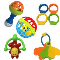 Chocalho para Bebe Mordedor Brinquedo Infantil Educativo Bebê 8 Peças CERTIFICADO