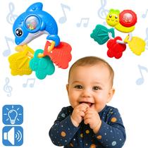 Chocalho Para Bebe Mordedor Massageador Infantil Com som e Luz