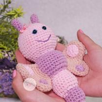 Chocalho Sensorial de Borboleta Baby de Amigurumi