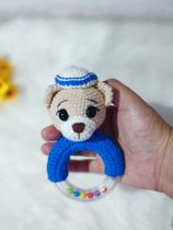 chocalho urso marinheiro em crochê amigurumi