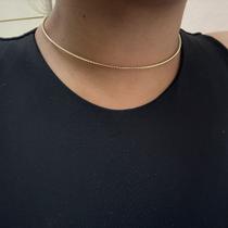 Chocker aro diamantado semijoia ouro