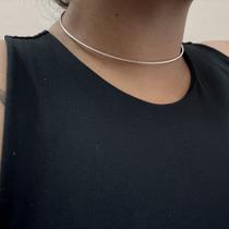 Chocker aro diamantado semijoia prata Chocker aro diamantado semijoia prata