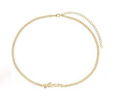 Chocker Corrente Cravejada Amor GARIMPO Banhada a Ouro 18k Feminina Chocker Corrente Cravejada Amor GARIMPO Banhada a Ouro 18k Feminina