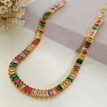 Chocker de Zircônia Rafas Colorida Chocker de Zircônia Rafas Colorida