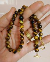 Chocker em Esferas de Olho de Tigre