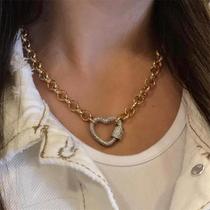 Chocker mosquetão coração cravejado Chocker mosquetão coração cravejado