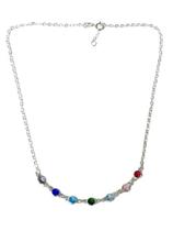 Chocker Prata 925 Com Zircônias Coloridas 40Cm