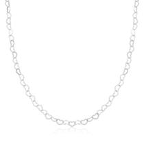 Chocker Prata 925 Corações Vazados Feminino Color Corrente Gargantilha Elo