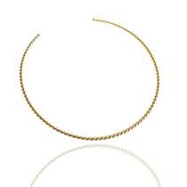 Chocker Rigido Torcido-Banhada A Ouro Amarelo