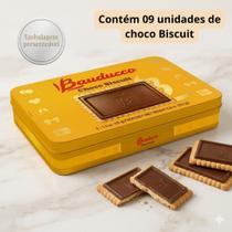 Choco Biscuit Bauducco Biscoito Coberto Chocolate Snack Lanchinho lata com 09 pacotes Choco Biscuit Bauducco Biscoito Coberto Chocolate Snack Lanchinho lata com 09 pacotes