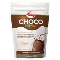 Choco Family Vitafor Achocolatado 60 cacau 240g Vitamina A, C, B9 ácido fólico, B12, cálcio, selênio e zinco Vegano
