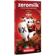 Chocolate 40% Cacau Sabor Morango Vegano Zeromilk 80g - Tudo Zero Leite