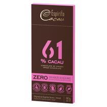 Chocolate 61% Sem Açúcar Cacau Espírito Cacau 80g