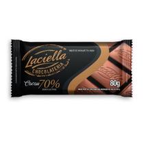 Chocolate 70% Cacau 80g Saudável e Sem Lactose Laciella
