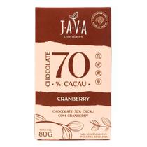 Chocolate 70% Cacau Com Cranberry Java 80g