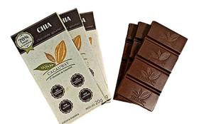 Chocolate 70% cacau Crocante com Chia - kit c/3 unidades de 20g cada - Cacauway