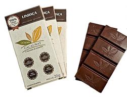 Chocolate 70% cacau Crocante com Linhaça - kit c/3 unidades de 20g cada - Cacauway