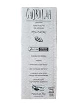 Chocolate 70% Cacau Zero Açúcar Orgânico Chokolah 70G