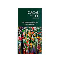 Chocolate 74% Cacau com Cardamomo Sem Glúten Cacau do Céu 80g Chocolate 74% Cacau com Cardamomo Sem Glúten Cacau do Céu 80g