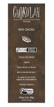 Chocolate 85% Cacau Açúcar Demerara Orgânico Chokolah 68G