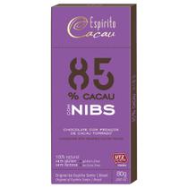 Chocolate 85% Cacau Com Nibs Espírito Cacau 80g