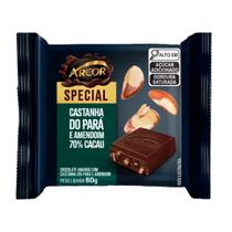 Chocolate Amargo 60g Castanha Do Pará E Amendoim 70% Cacau