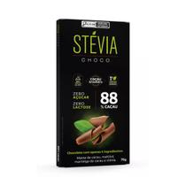 CHOCOLATE AMARGO SAUDÁVEL VEGANO 88 CACAU STEVIACHOCO 70g
