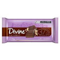 Chocolate ao Leite 37% Cacau com Castanha de Caju Sem Glúten Divine 70g