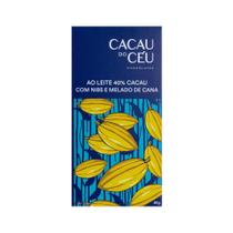 Chocolate ao Leite 40% Cacau com Nibs e Melado de Cana Cacau do Céu 80g Chocolate ao Leite 40% Cacau com Nibs e Melado de Cana Cacau do Céu 80g