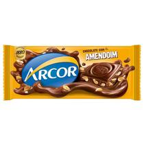 Chocolate Ao Leite Com Amendoim Arcor Pacote 80g Chocolate Crocante e Cremoso