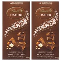 Chocolate Ao Leite Com Avelã, Lindt Lindor, 2 Barras De 100G