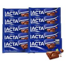 Chocolate ao Leite Lacta Kit 10 barras de 80g