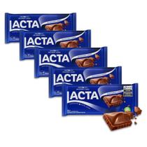 Chocolate Ao Leite Lacta Kit 5 Barras De 80G