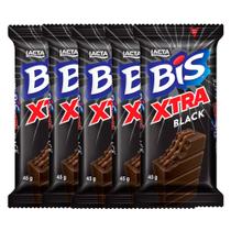 Chocolate Bis Lacta Xtra Black 45g Kit com cinco unidades
