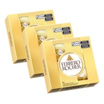 Chocolate Bombom Ferrero Rocher 3 Caixas De 4 Unidades