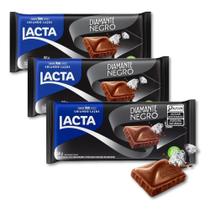 Chocolate Diamante Negro Lacta Kit 3 Barras De 80G