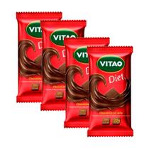 Chocolate Diet Vitao Ao Leite 22g Kit com quartro unidades