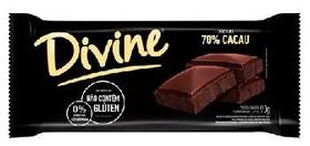 Chocolate em barra Amargo 70% Cacau Divine 90g Sem Glúten