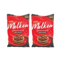 Chocolate Em Pó 50% Cacau Melken - Kit 02 Pacotes De 1,05kg