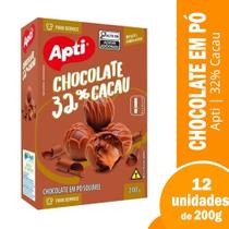 Chocolate Em Pó Apti 32% Premium 200g - Embalagem com 12 Unidades